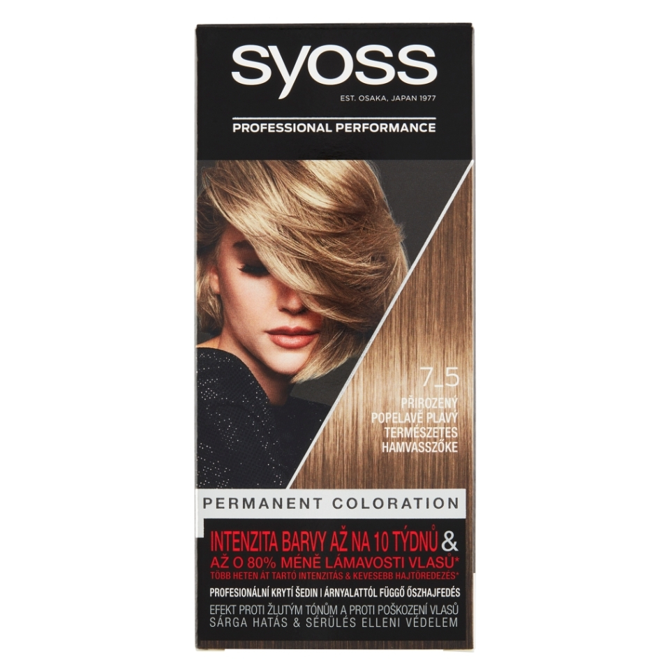 E-shop SYOSS Pernamentní barva na vlasy 7_5 Přirozený popelavě plavý