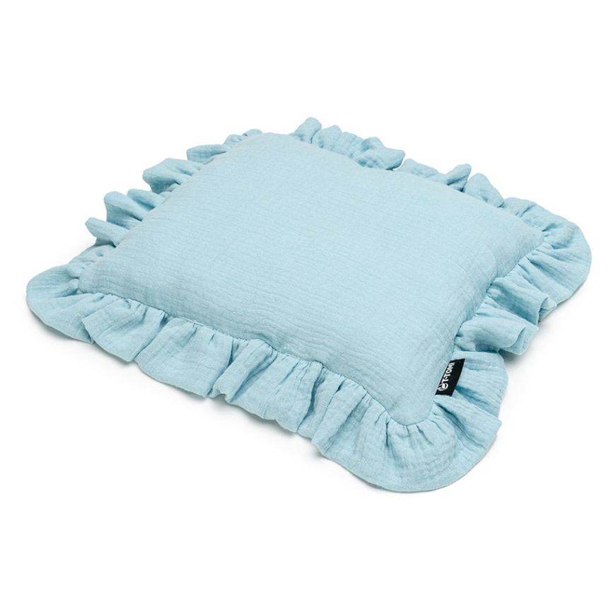 E-shop T-TOMI Mušelínový polštářek s volánkem blue 25 x 30 cm