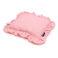 T-TOMI Mušelínový polštářek s volánkem pink 25 x 30 cm