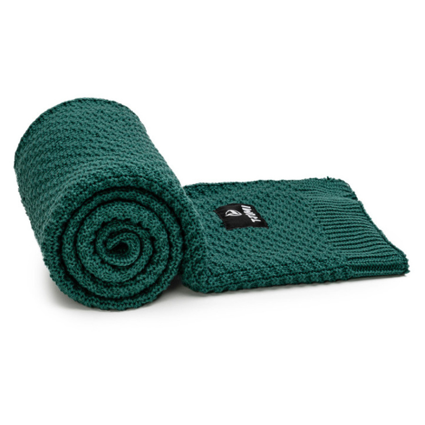 E-shop T-TOMI Pletená deka smaragd 100 x 80 cm