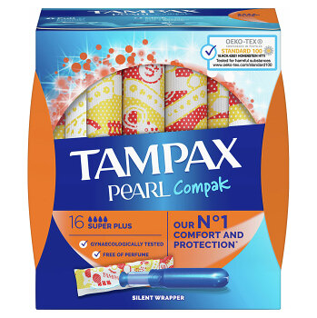 TAMPAX Compak Pearl Tampony s aplikátorem Super plus 16 ks
