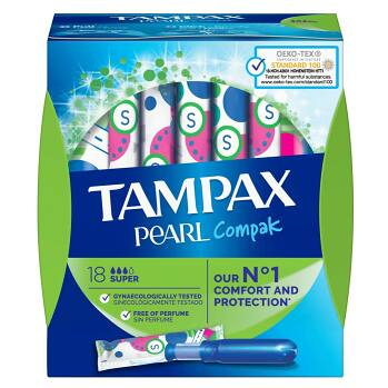 TAMPAX Compak Pearl Super tampony s aplikátorem 18 ks