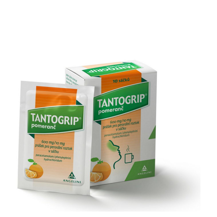 E-shop TANTOGRIP pomeranč 600 mg/10 mg 10 rozpustných sáčků