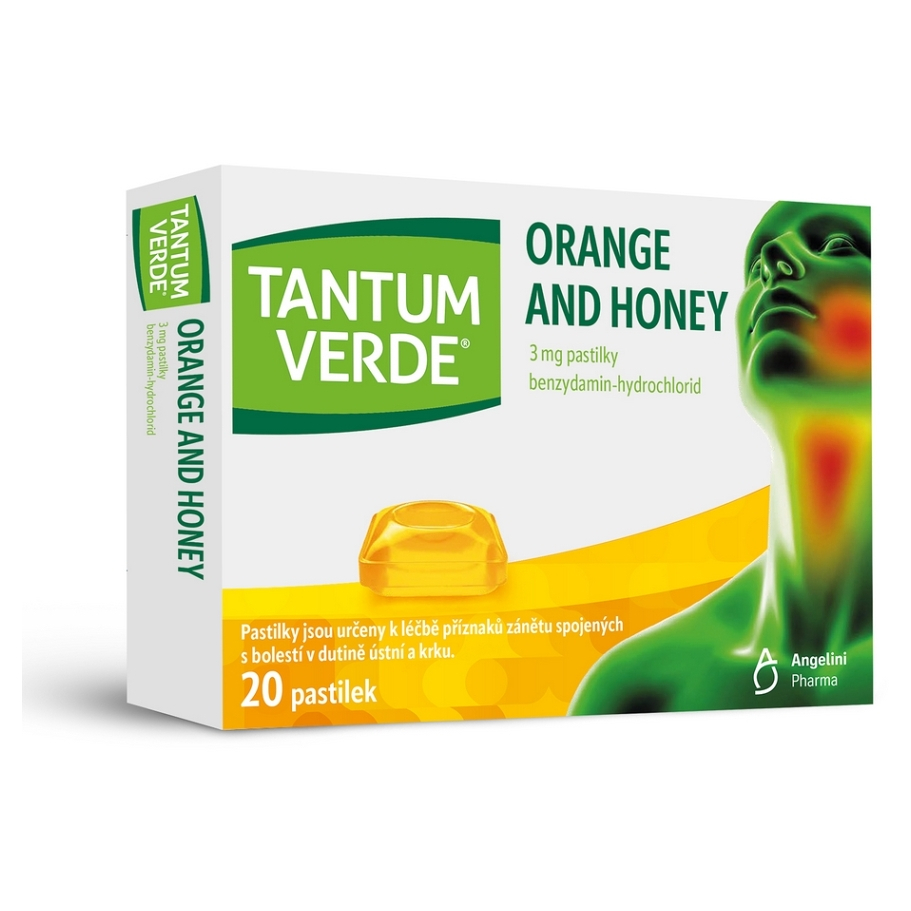 Levně TANTUM VERDE Orange & honey 3 mg 20 pastilek