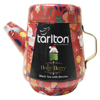 TARLTON Tea pot Holly berry černý sypaný čaj v plechové konvici 100 g