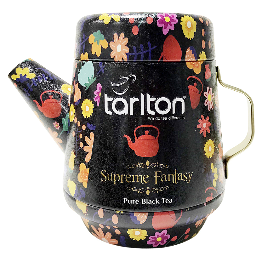 Levně TARLTON Tea pot Supreme fantasy černý sypaný čaj v plechové konvici 100 g