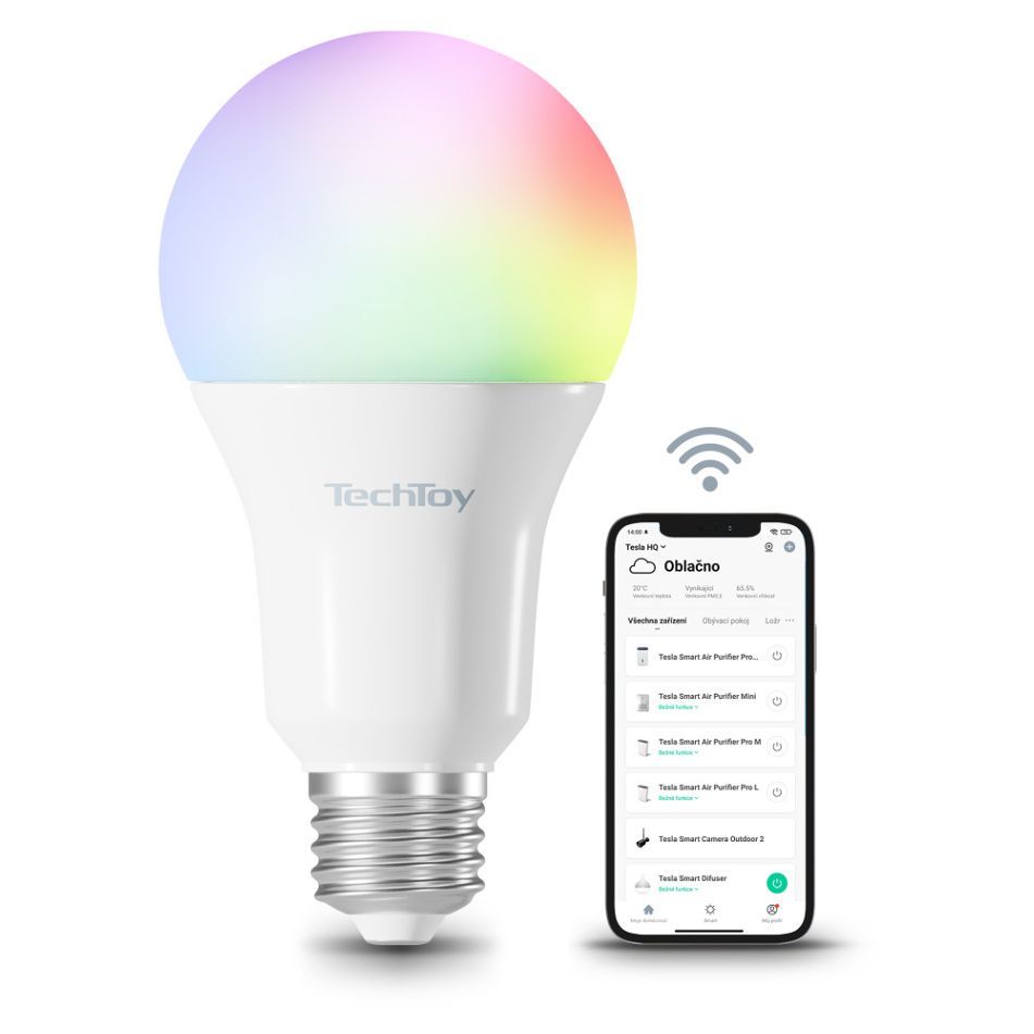 Levně TECHTOY Smart Bulb RGB 11W E27 chytrá žárovka