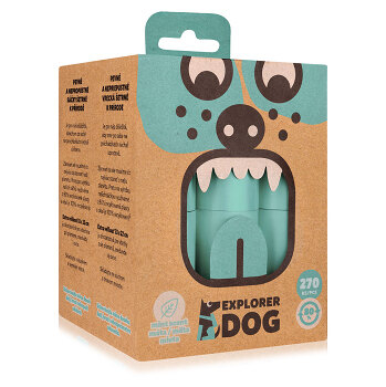 EXPLORER DOG Sáčky recyklované na psí exkrementy s vůní máty 270 ks (Úklid po psech a sáčky na exkrementy)