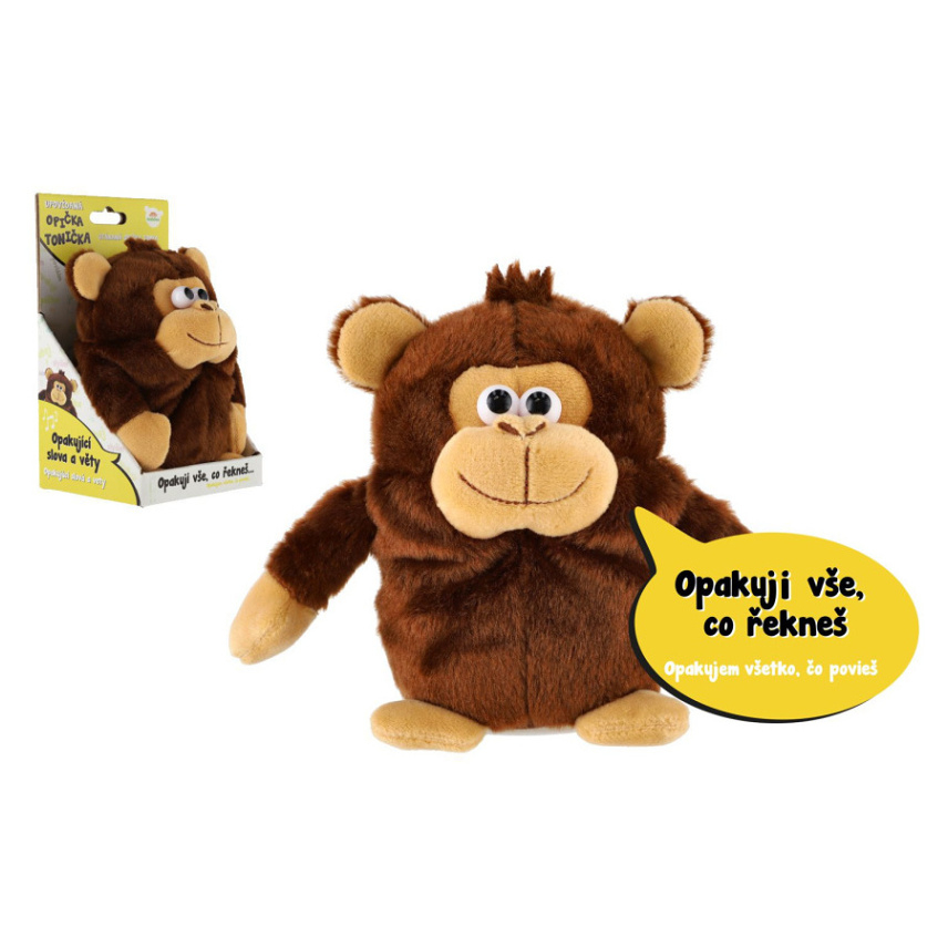 TEDDIES Opička Tonička opakující věty plyš 18 cm
