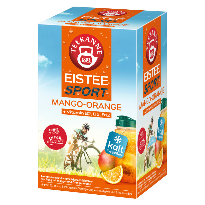 E-shop TEEKANNE Eistee sport mango pomeranč ovocný čaj 18 sáčků