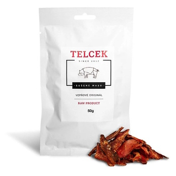 TELCEK Sušené vepřové original 50 g (Vepřové sušené maso) - Slané, RAW, Jednodruhové
