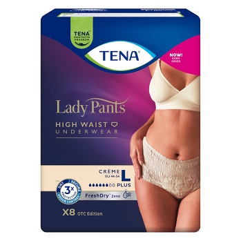 TENA Lady Pants Plus Creme inkontinenční kalhotky velikost L 8 kusů (Inkontinenční kalhotky natahovací)