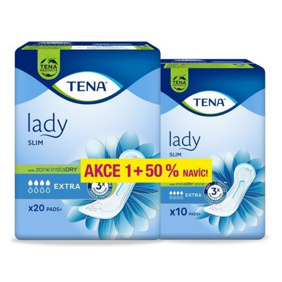 TENA Lady slim extra inkontinenční vložky +50% 30 kusů