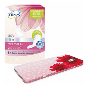 TENA Lady ultra mini magic inkontinenční vložky 34 ks + dárek cestovní krabička