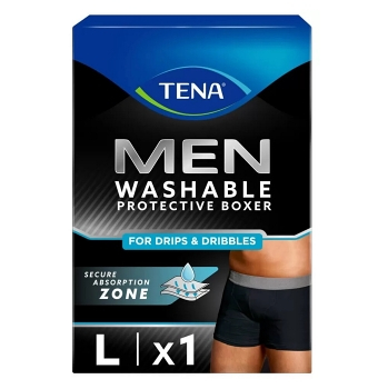 TENA Men washable boxers černé inkontinenční boxerky L 1 kus (Inkontinenční kalhotky natahovací)