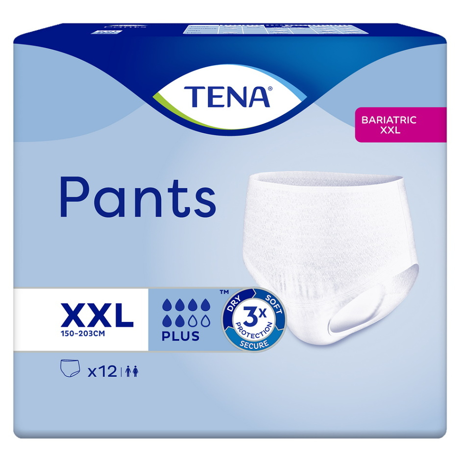 E-shop TENA Pants plus Bariatric natahovací absorpční kalhotky 6 kapek vel. XXL 12 kusů