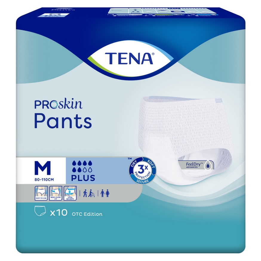 TENA Pants plus natahovací absorpční kalhotky 6 kapek vel. M 10 kusů