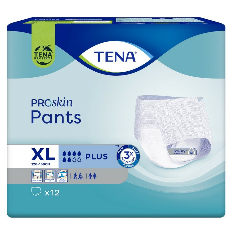 Levně TENA Pants plus natahovací absorpční kalhotky XL 12 kusů