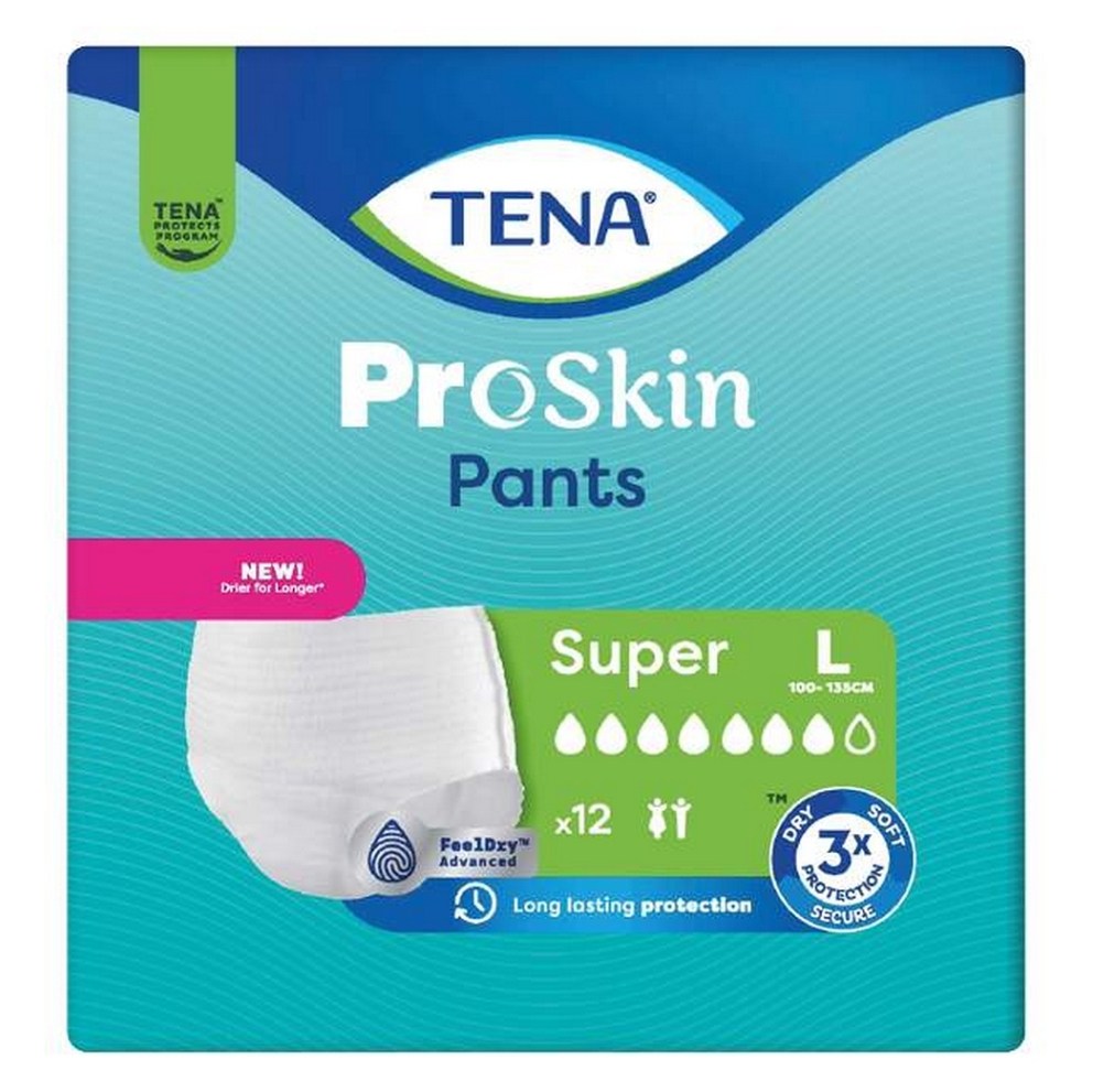 Levně TENA Proskin pants super inkontinenční kalhotky L12 kusů