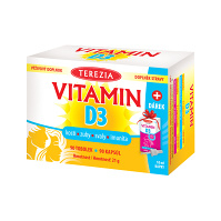 TEREZIA Vitamin D3 1000 IU 90 tobolek + Vitamin D3 kapky 10 ml DÁREK zdarma