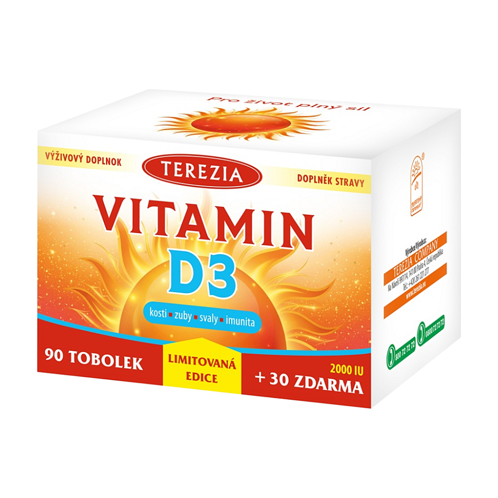 TEREZIA Vitamin D3 2000 IU 90 + 30 tobolek + Limitovaná edice
