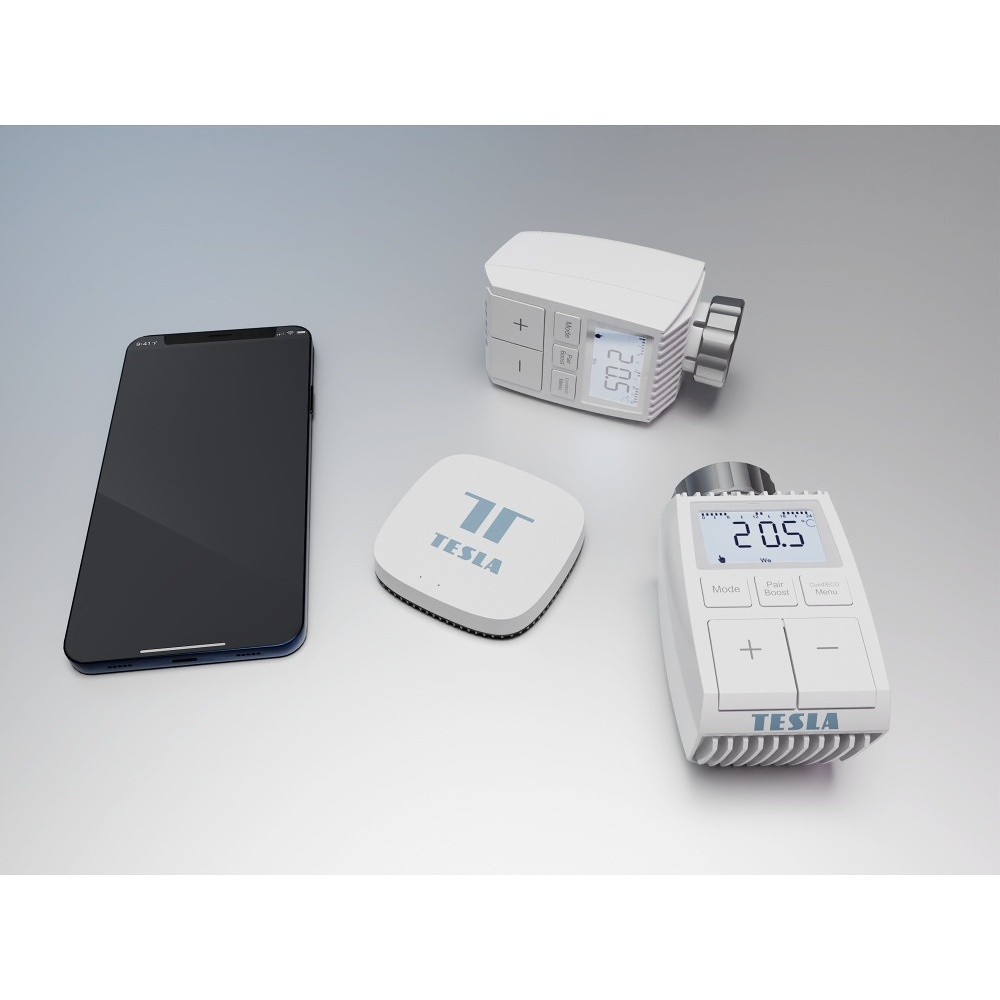 E-shop TESLA Smart Bundle Basic 2 x Valve termostatická hlavice + Hub centrální jednotka pro chytrou domáctnost