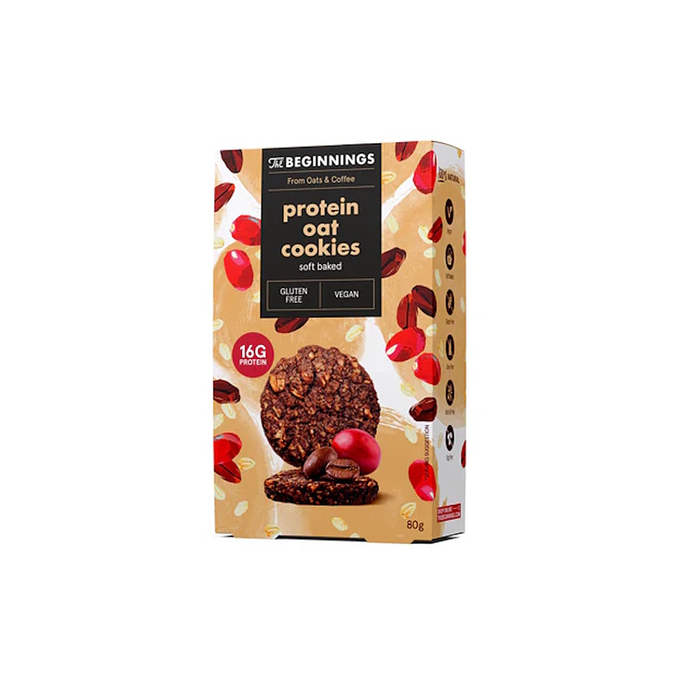 THE BEGINNINGS Sušenky ovesné proteinové s kakaem 80 g