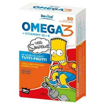 REVITAL The Simpsons Revital Omega 3 + vitaminy D3 a E 60 kapslí poškozený obal