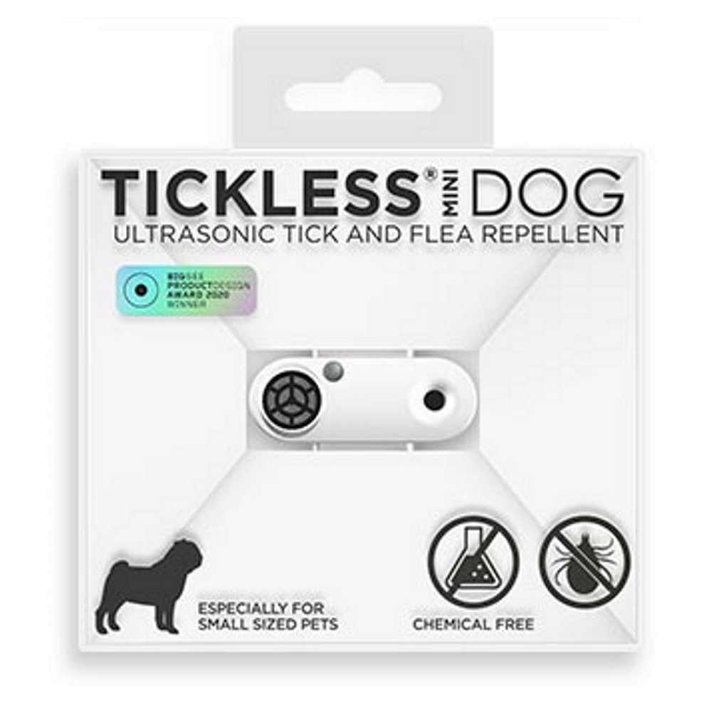 E-shop TICKLESS Mini dog nabíjecí ultrazvukový odpuzovač klíšťat a blech bílá