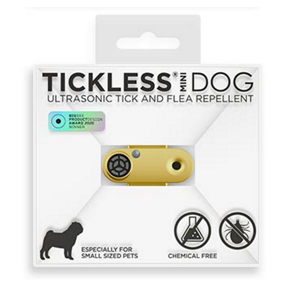 TICKLESS Mini dog nabíjecí ultrazvukový odpuzovač klíšťat a blech zlatá
