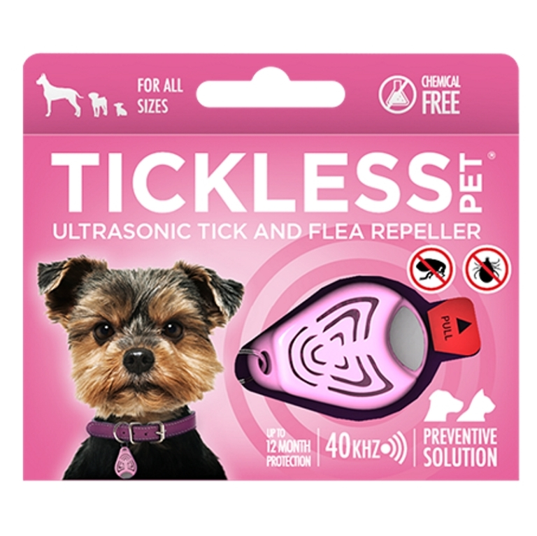 E-shop TICKLESS PET Ultrazvukový odpuzovač klíšťat a blech pro psy barvy pink 1 kus