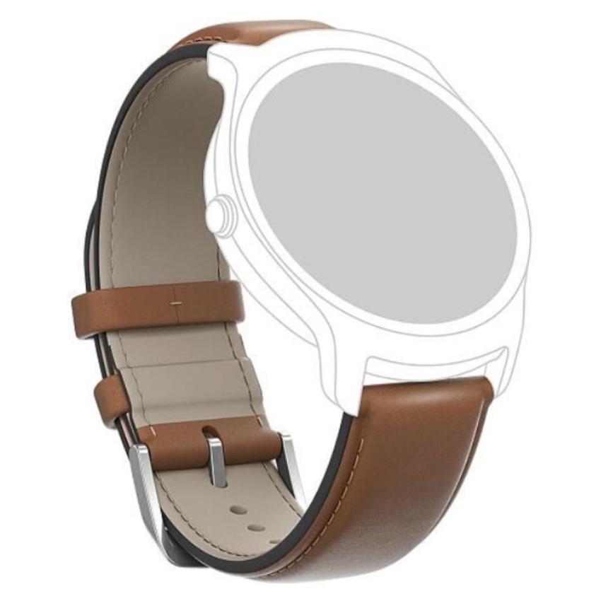 Levně TICWATCH Leather Watch Strap kožený řemínek hnědý