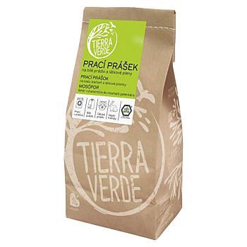 TIERRA VERDE Prací prášek na bílé prádlo a látkové pleny 850 g (Ekologické prací prostředky) - Ekologické