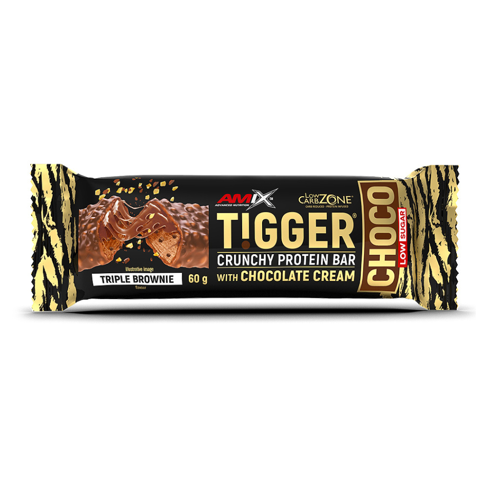 Levně AMIX Tigger zero choco protein bar triple brownie tyčinka 60 g