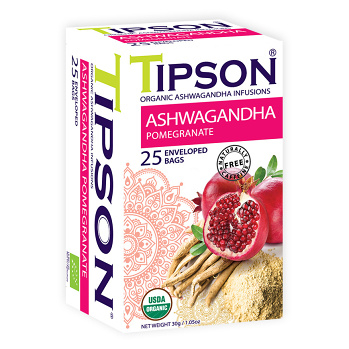 TIPSON Ashwagandha pomegranate bylinný čaj BIO 25 sáčků