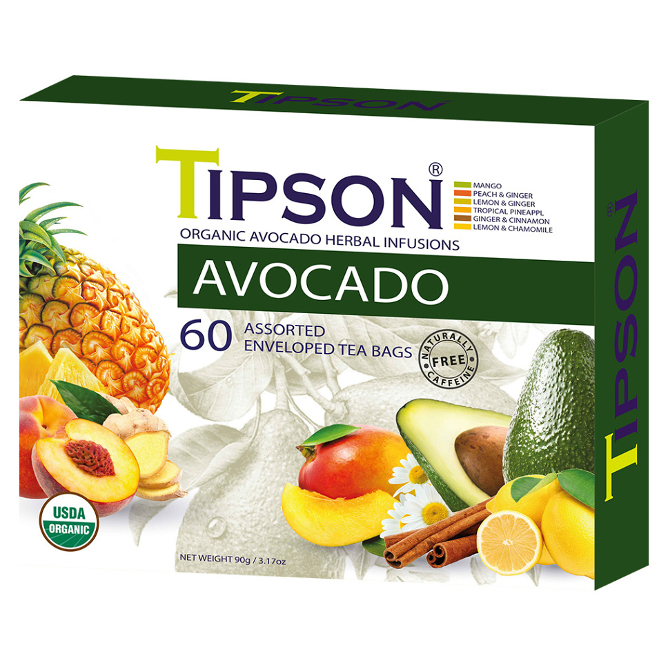 Levně TIPSON Variace bylinných čajů s avokádem a přírodním aroma BIO 60 sáčků