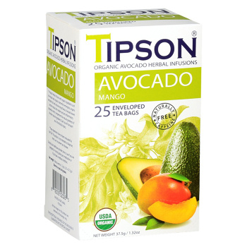 TIPSON Bylinný čaj s avokádem a přírodním aroma manga BIO 25 sáčků