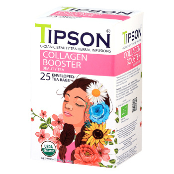 TIPSON Beauty bylinný čaj Svěží pleť BIO 25 sáčků, expirace