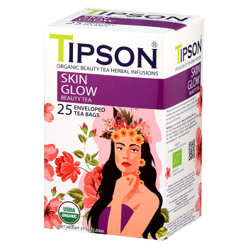 TIPSON Beauty bylinný čaj Zářivá pleť BIO 25 sáčků