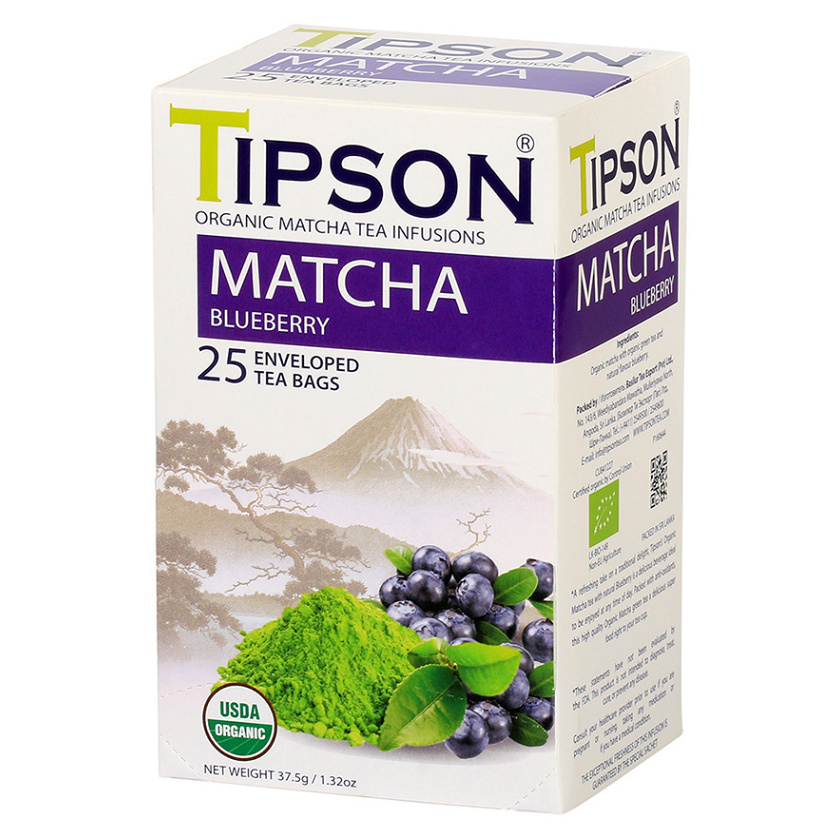 Levně TIPSON Matcha Blueberry 25 sáčků BIO