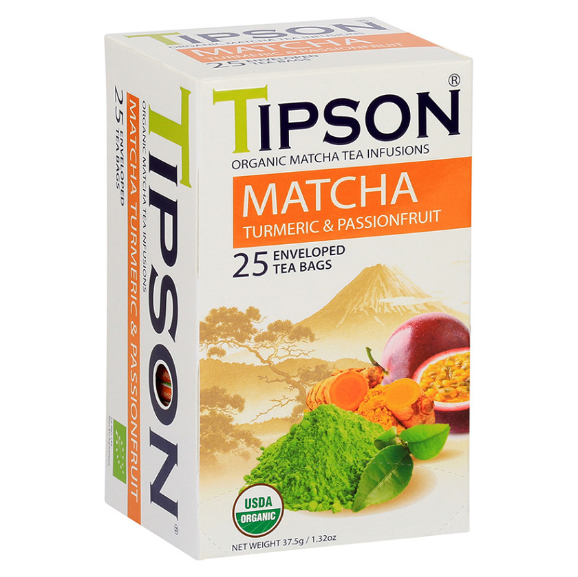 Levně TIPSON Matcha Turmeric & Passion Fruit 25 sáčků BIO