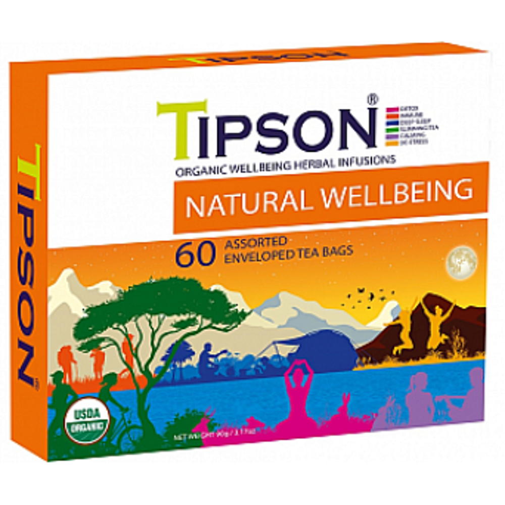 Levně TIPSON Variace bylinných čajů pro wellness životní styl BIO 60 sáčků