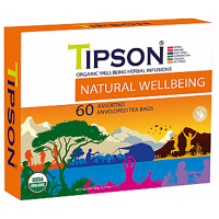 TIPSON Natural Wellbeing kazeta variace bylinných čajů BIO 60 sáčků