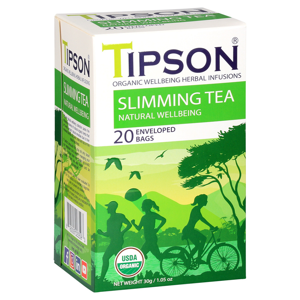 Levně TIPSON Wellbeing slimming tea bylinný čaj prebal BIO 20 sáčkov
