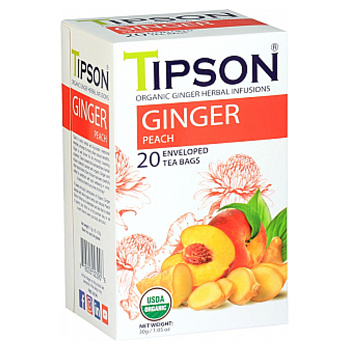 TIPSON Ginger peach bylinný čaj BIO 20 sáčků (Bylinné čaje) - BIO
