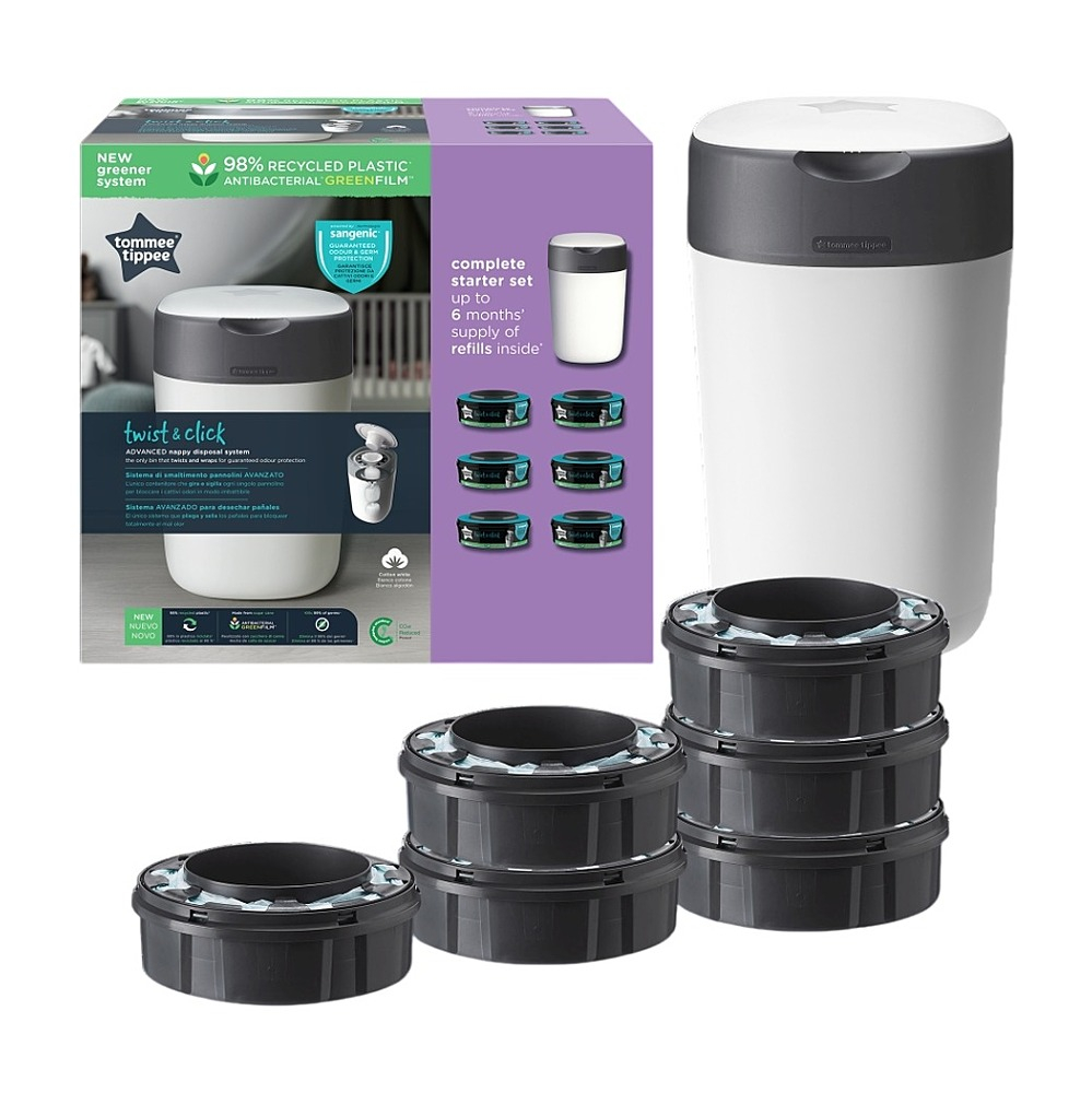 TOMMEE TIPPEE Twist & click koš na pleny + kazety 6 kusů