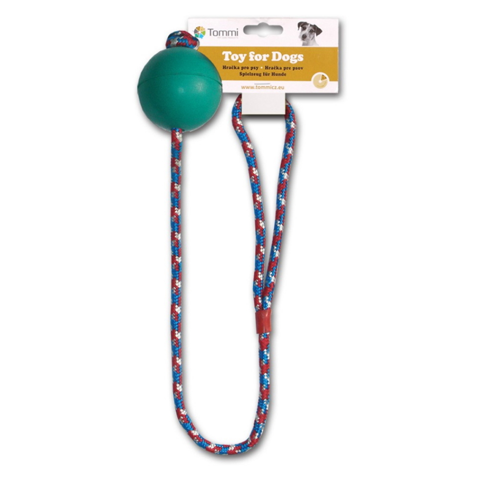 E-shop TOMMI Hračka pes míč na šňůře plný 6,5 x 60 cm