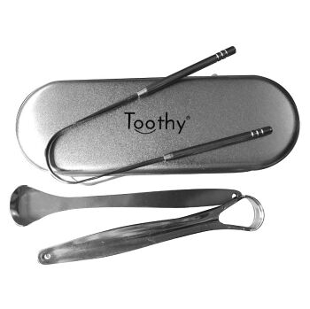 TOOTHY Škrabky na jazyk Silver Sada 3 kusy (Škrabky na jazyk) - Čistící