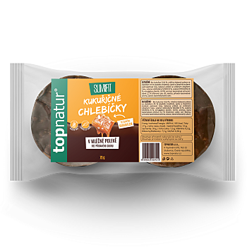 TOPNATUR Kukuřičný chlebíček slaný karamel v mléčné polevě 70 g (Křehké chlebíčky a pufované výrobky) - Vícesložkové, Sladké