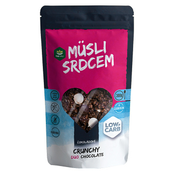 TOPNATUR Low carb müsli srdcem čokoládové 300 g (Müsli směsi) - Vícesložkové, Sladké, Nízkosacharidové (Low Carb)